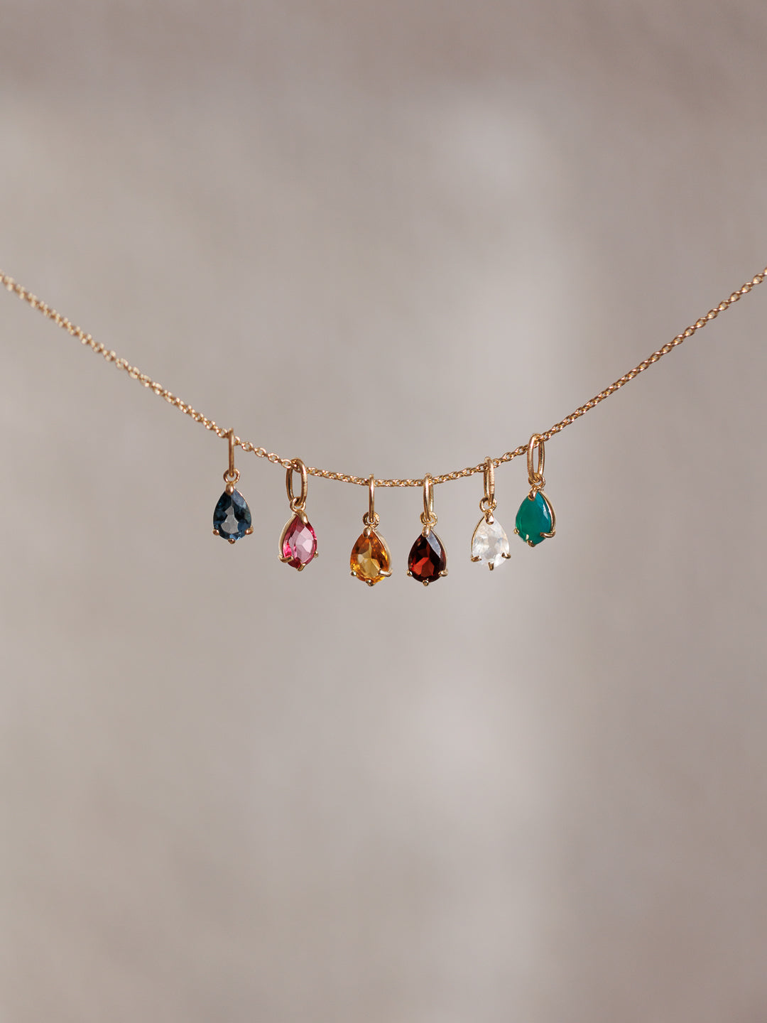 Pandantiv din aur Birthstone July - Rubin