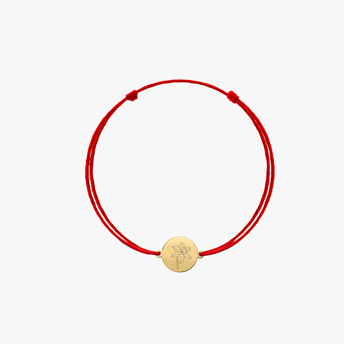 Kordelarmband für Kinder aus Gold Geburtsblume - März-Narzisse - Indira