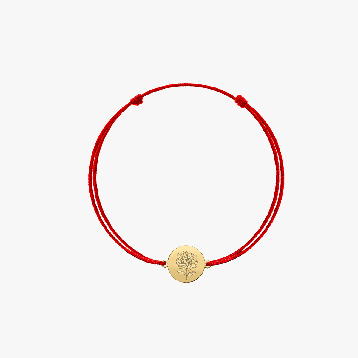 Kinder-Schnurarmband aus Gold Birth Flower - November Chrysantheme - Indira