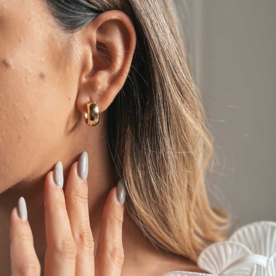 Silberohrringe Golden Bold Maxi Hoops - Indira