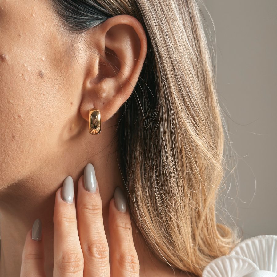 Silberohrringe Golden Bold Maxi Hoops - Indira