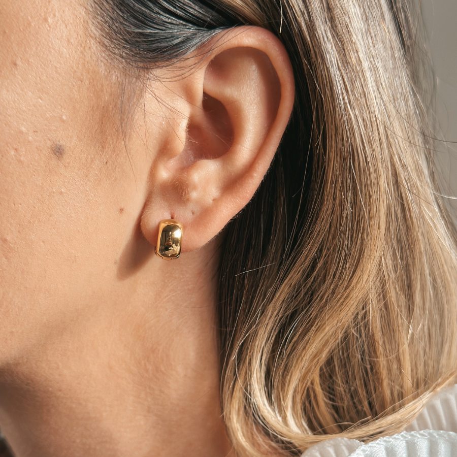 Silberohrringe Golden Bold Mini Hoops - Indira