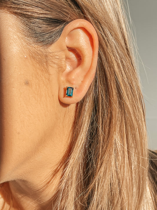 Ohrringe 925er Silber gelbgold vergoldet Valentina - Topaz Blue Sky