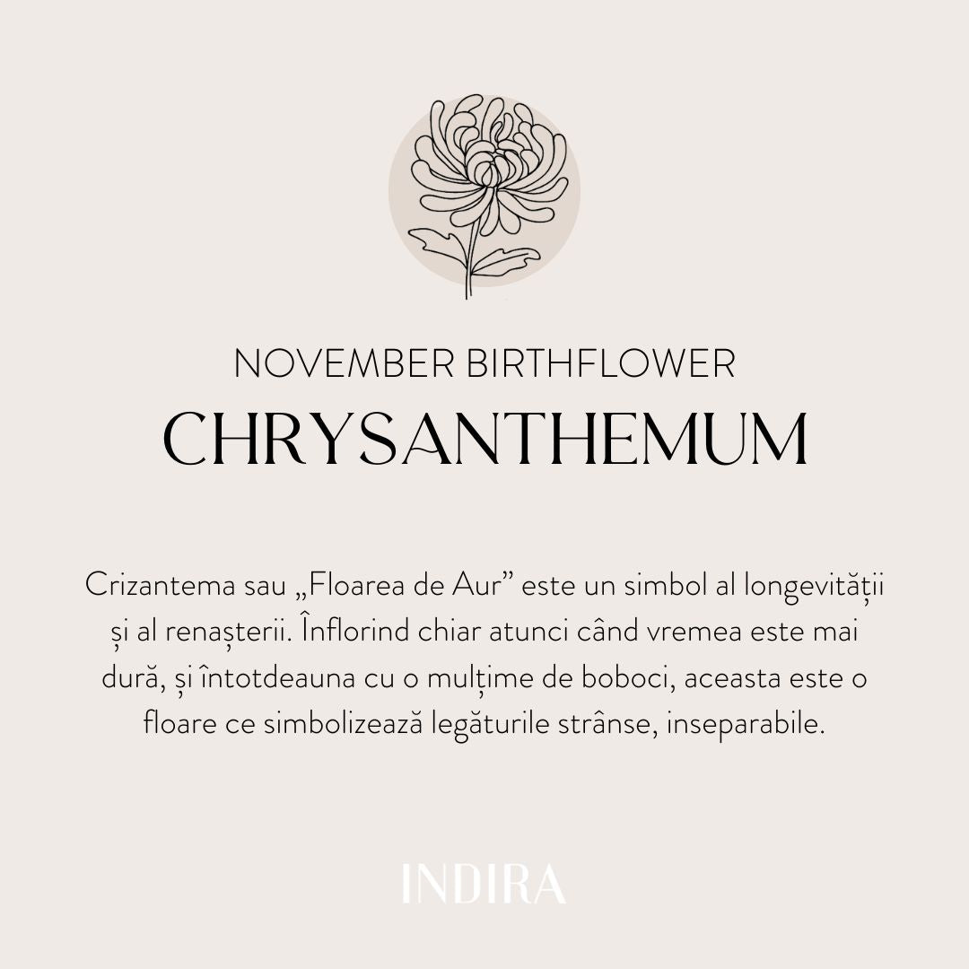 Goldenes Kinder-Schnurarmband Birth Flower - November-Chrysantheme - Indira