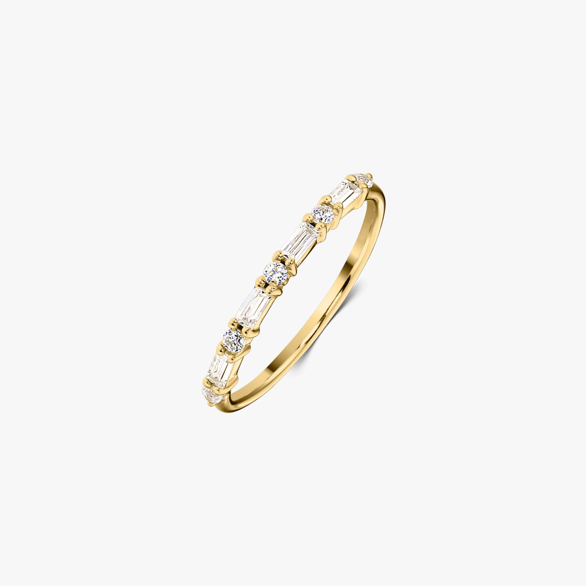 Silberring Golden Baguette - Zirkonia - Indira