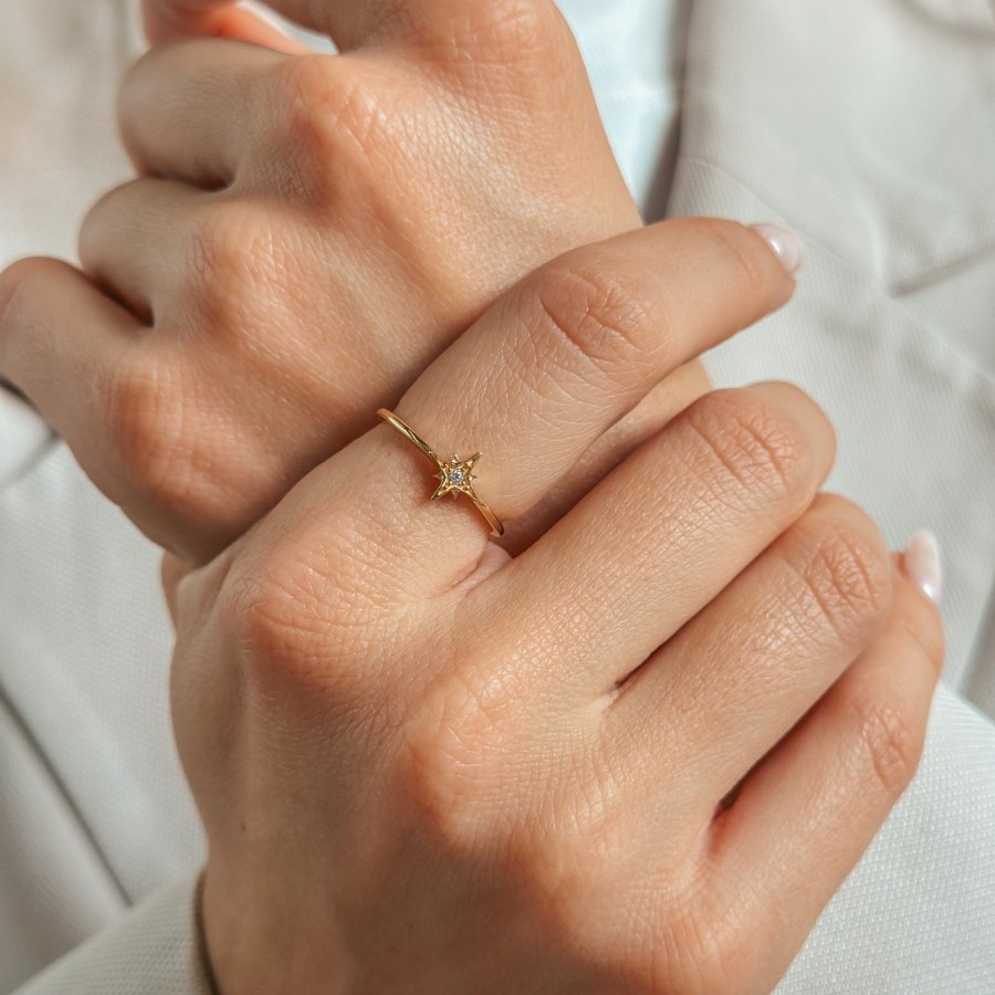 Silberring Golden Hera - Zirkonia - Indira