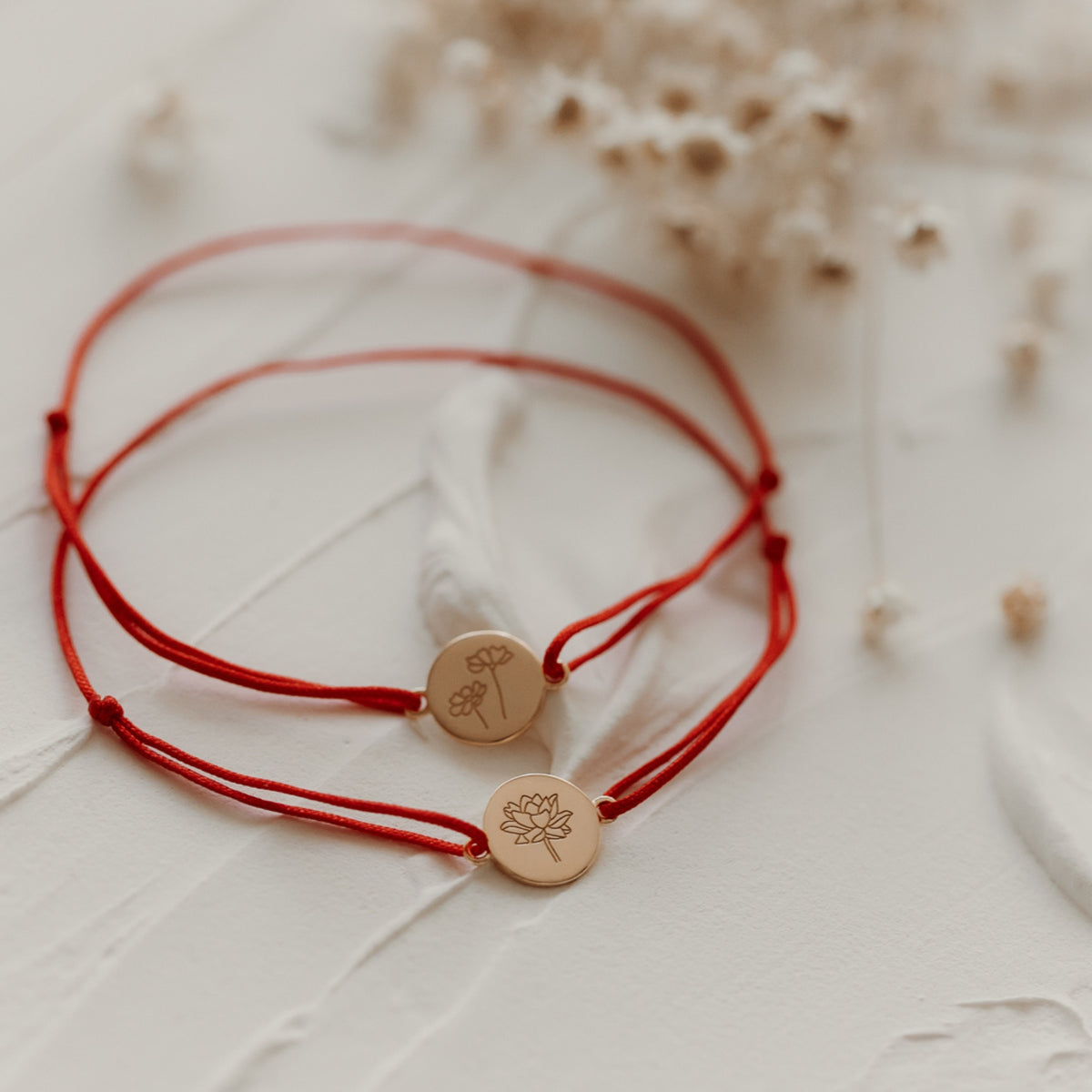 Schnurarmband aus Silber BirthFlower - Dezember Stechpalme