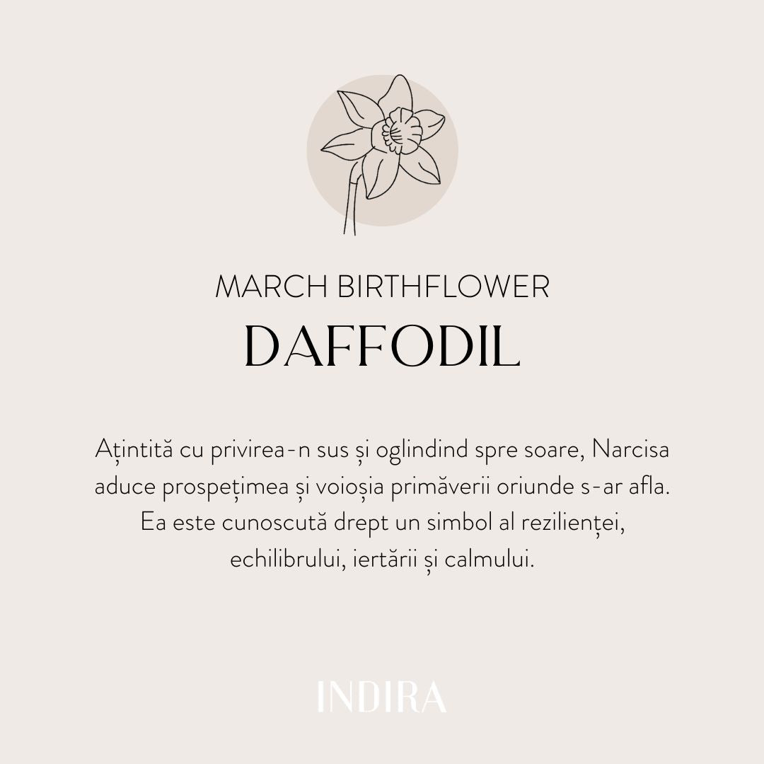 Schnurarmband für Kinder aus Gold Birth Flower - März-Narzisse - Indira
