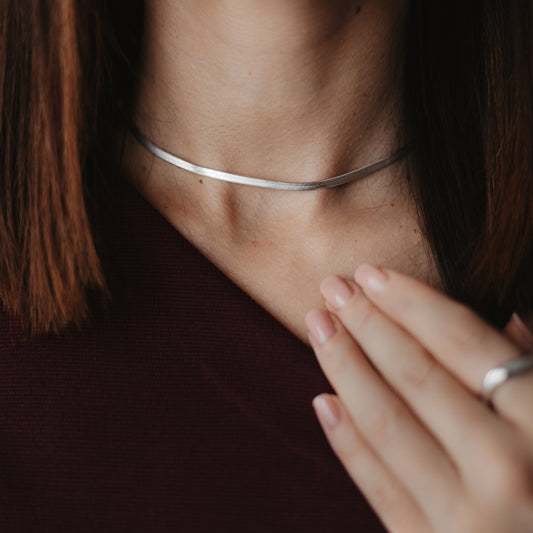 Herringbone-Kette aus Silber - Indira