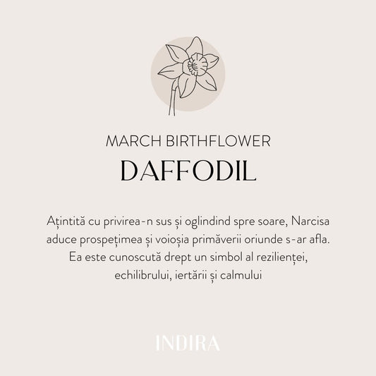 Silberkette Birth Flower Silver - März-Narzisse - Indira