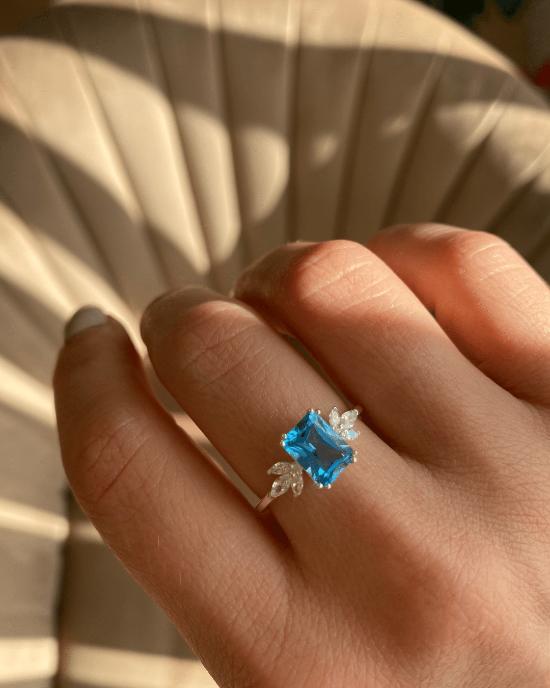 Silberring Faerie - Blauer Topas - Indira