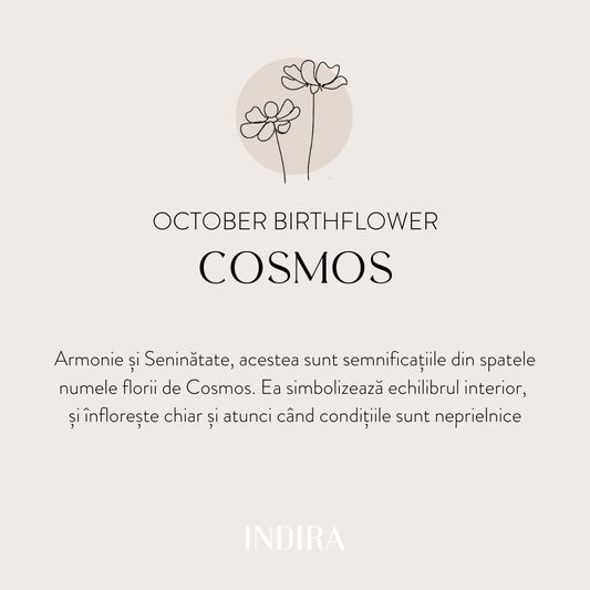 Silberkette Birth Flower Silver - Oktober Cosmos - Indira