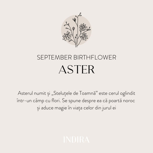 Silberkette Birth Flower Golden - September-Aster - Indira