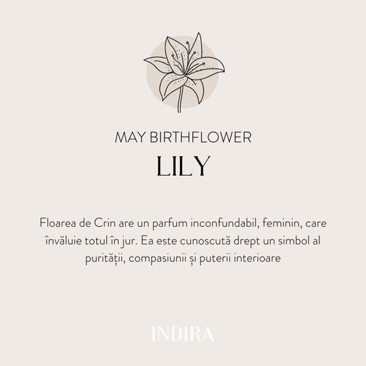 Silberkette Golden Birth Flower - May Lily - Indira