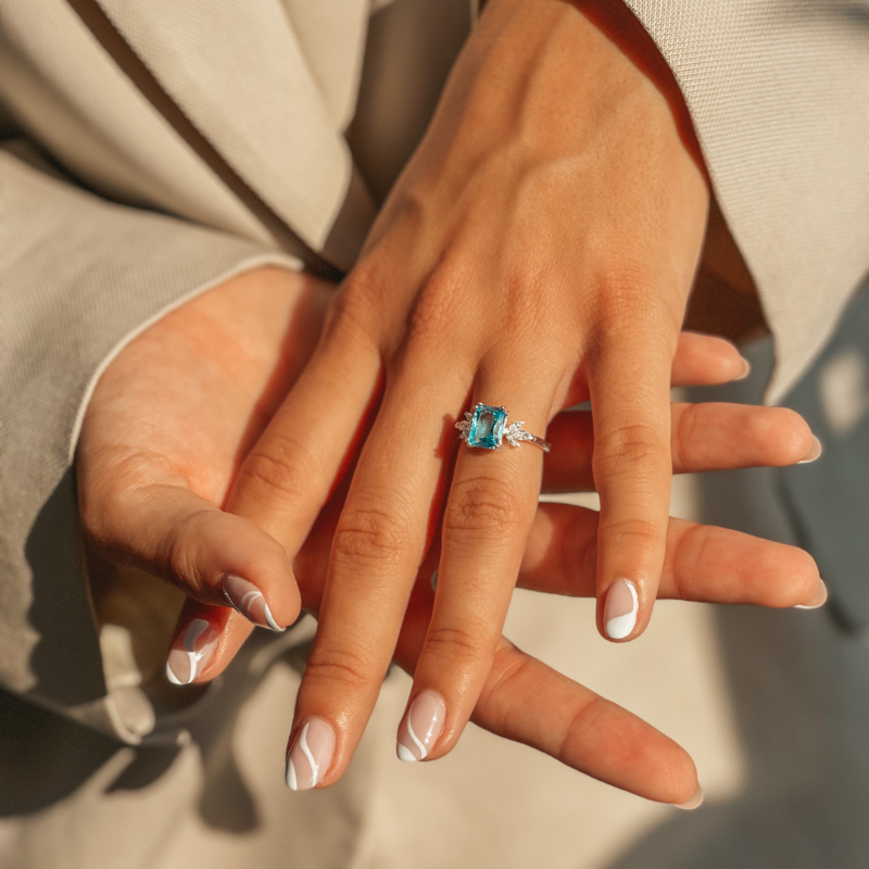 Faerie Silberring - Blauer Topas - Indira