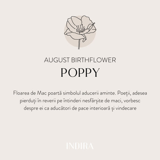 Silberkette Birth Flower Golden - August Poppy - Indira