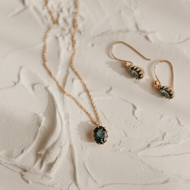 Silberkette Golden Serene - London Blue Topas - Indira