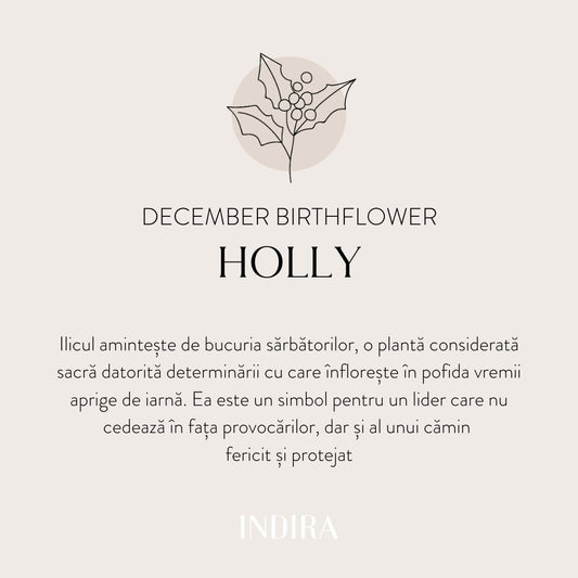 Silberkette Birth Flower Silver - December Holly - Indira