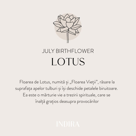 Silberkette Birth Flower Silver - Juli Lotus - Indira