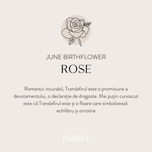 Silberkette Birth Flower Golden - June Rose - Indira