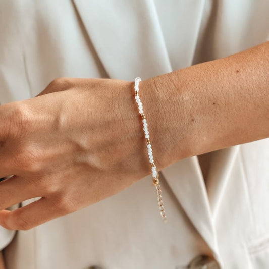 Silberarmband Golden SummerScape – Mondstein - Indira