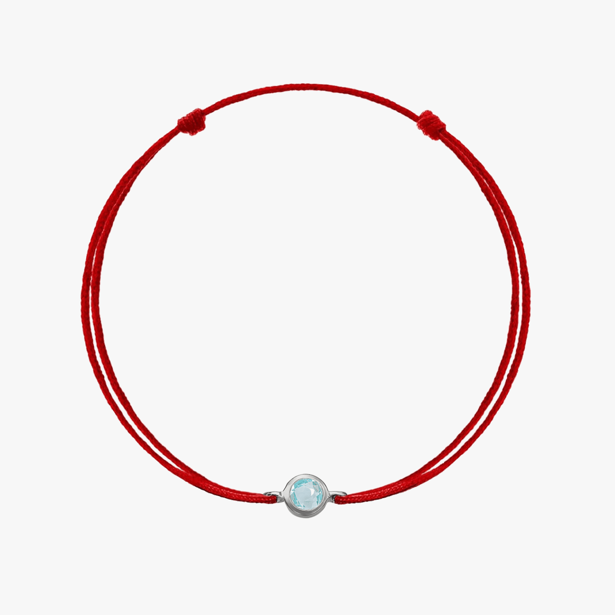 Schnurarmband aus Silber Birthstone Silver März - Aquamarin - Indira