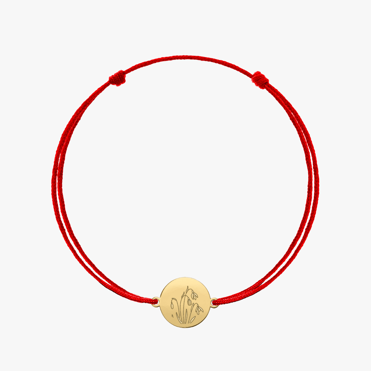 Silbernes Schnurarmband Golden Birth Flower - January Snowdrop - Indira