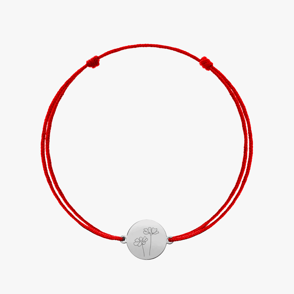 Schnurarmband aus Weißgold Birth Flower - Oktober-Kosmee - Indira