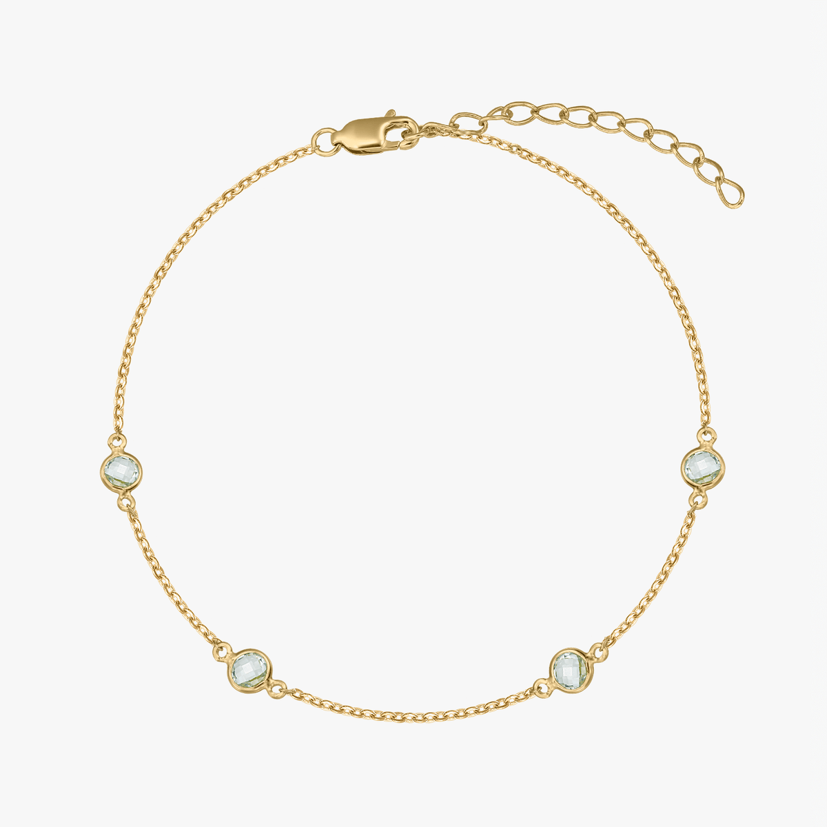 Silberarmband Birthstone Golden December - Blauer Topas - Indira
