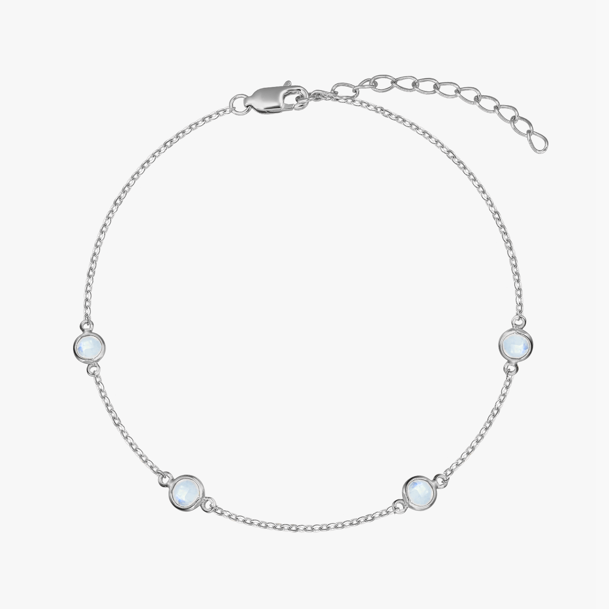 Silberarmband Geburtsstein Juni - Mondstein - Indira