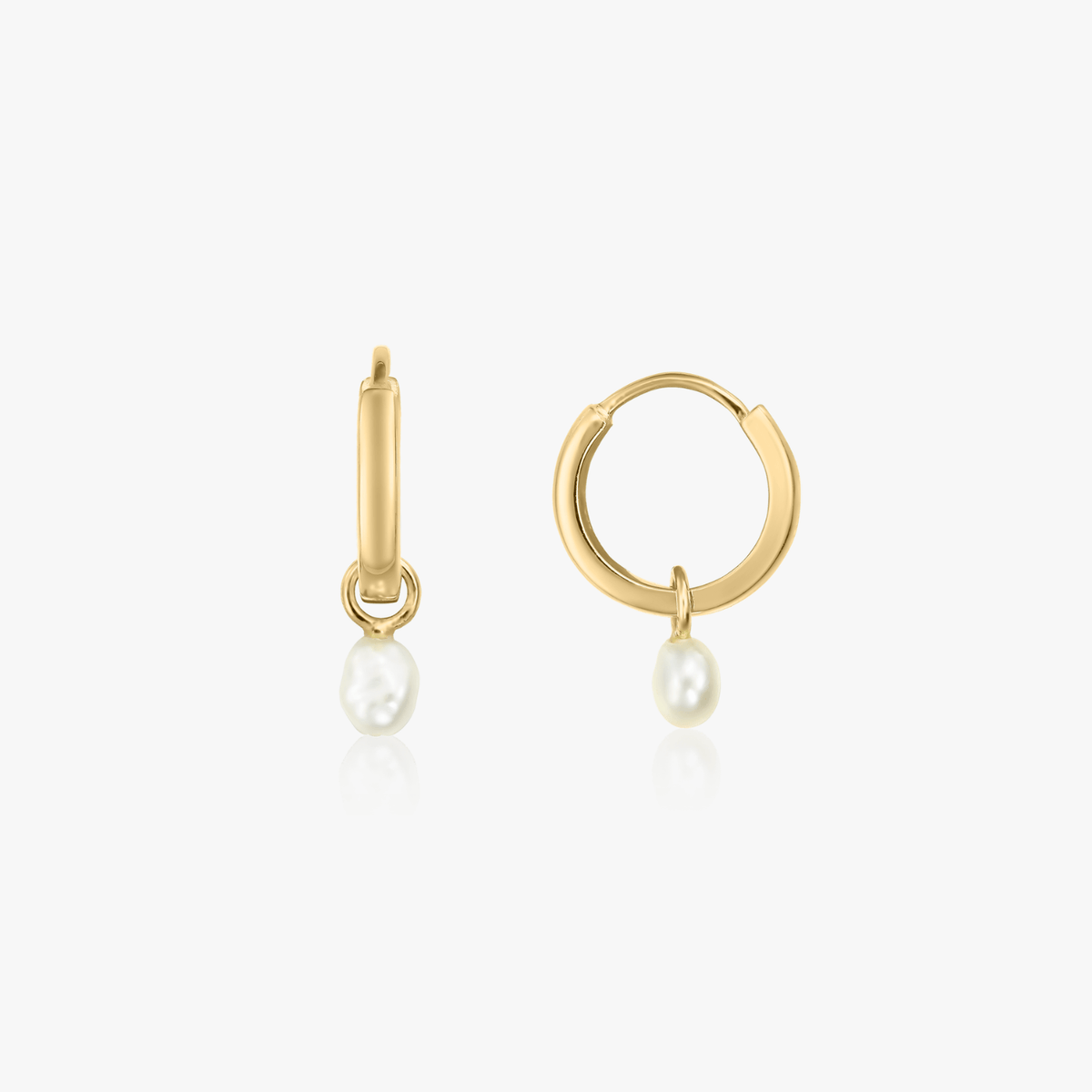 Silberohrringe Little Golden Drop - Natürliche Perlen - Indira