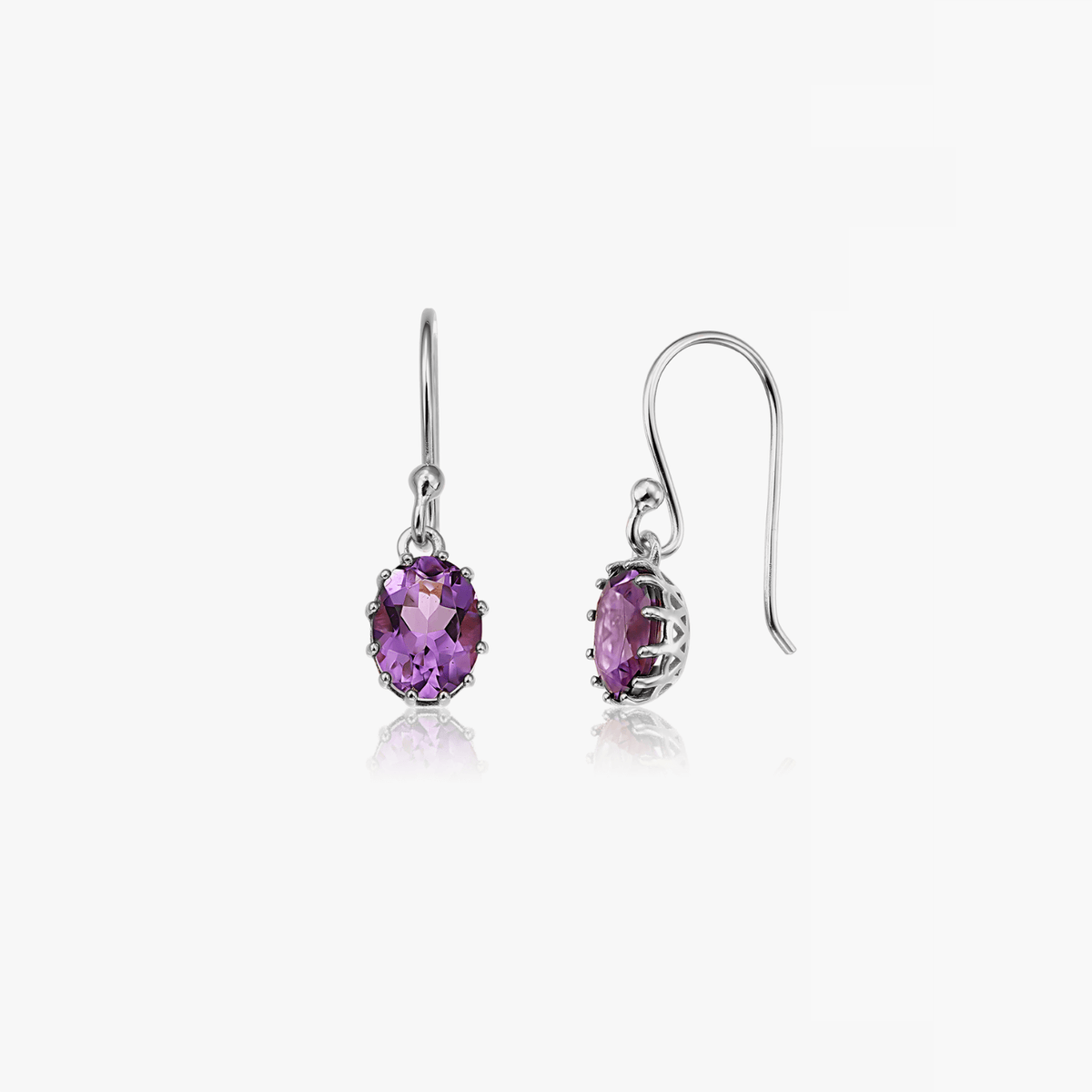 Serene Silberohrringe – Amethyst – Indira