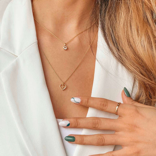 Silberkette Birthstone Golden April - Weißer Topas - Indira