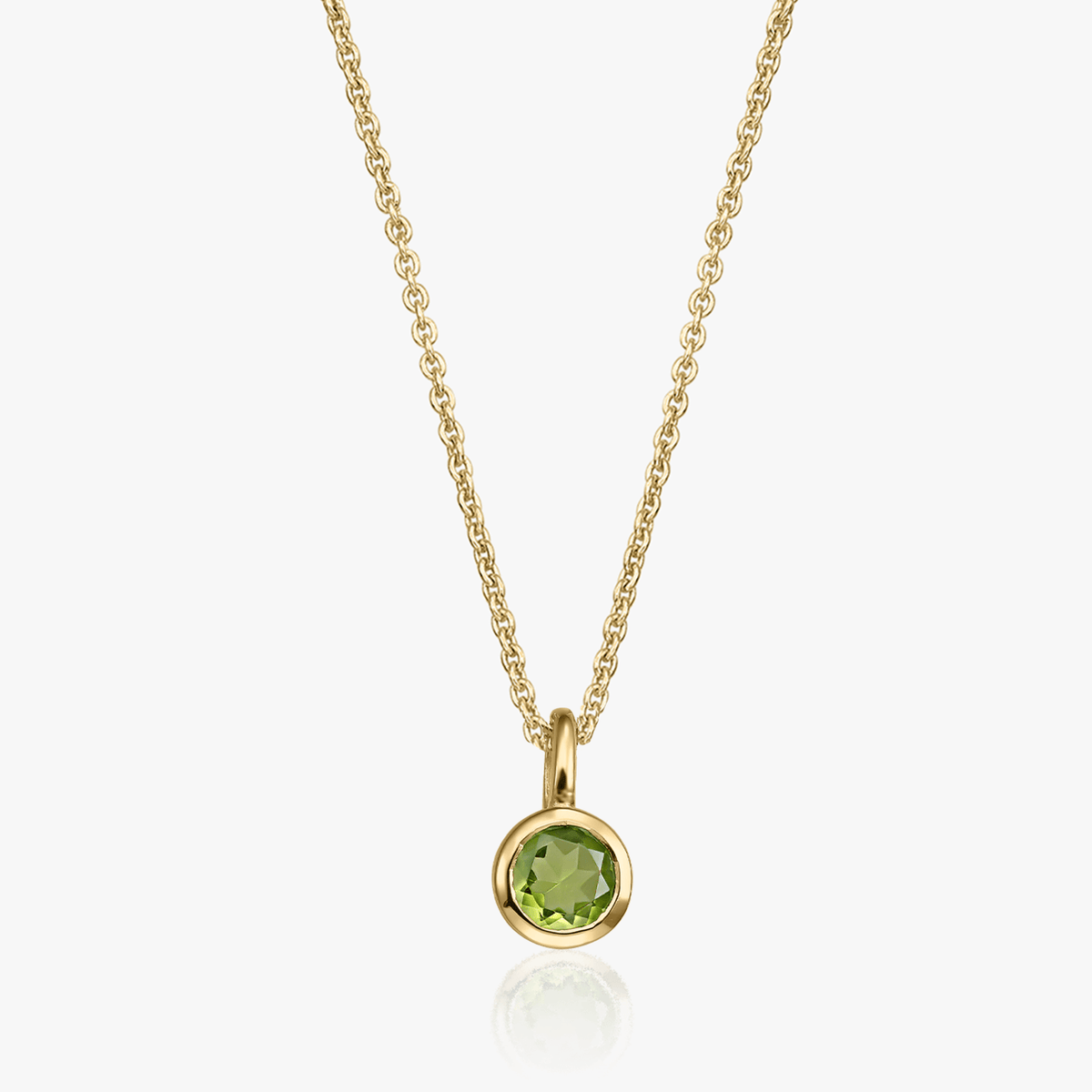 Silberkette Birthstone Golden August - Peridot - Indira