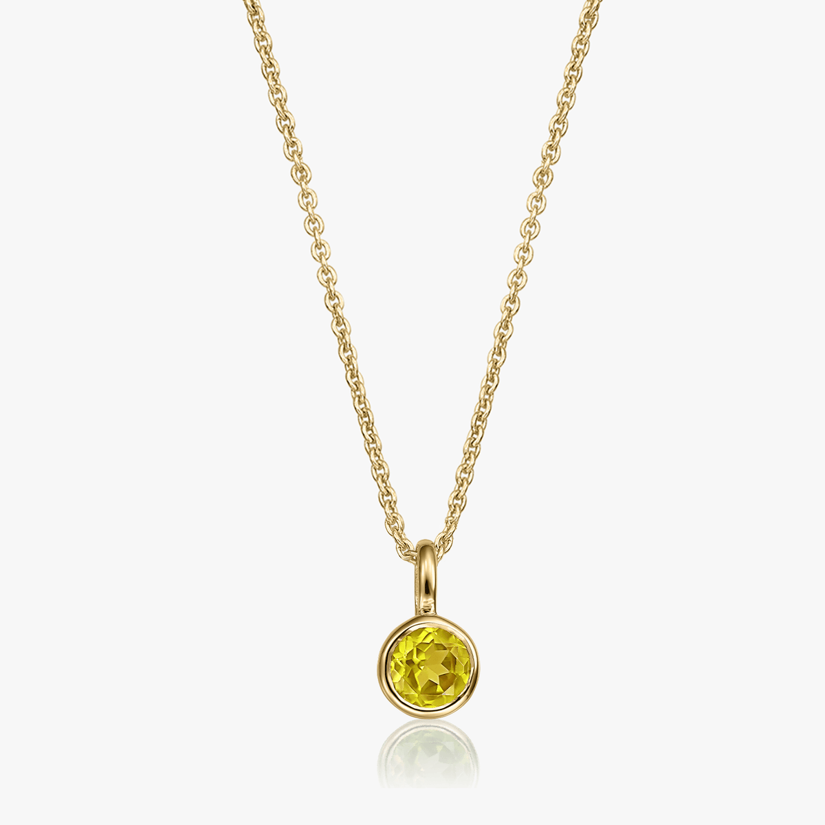 Silberkette Birthstone Golden November - Citrin - Indira