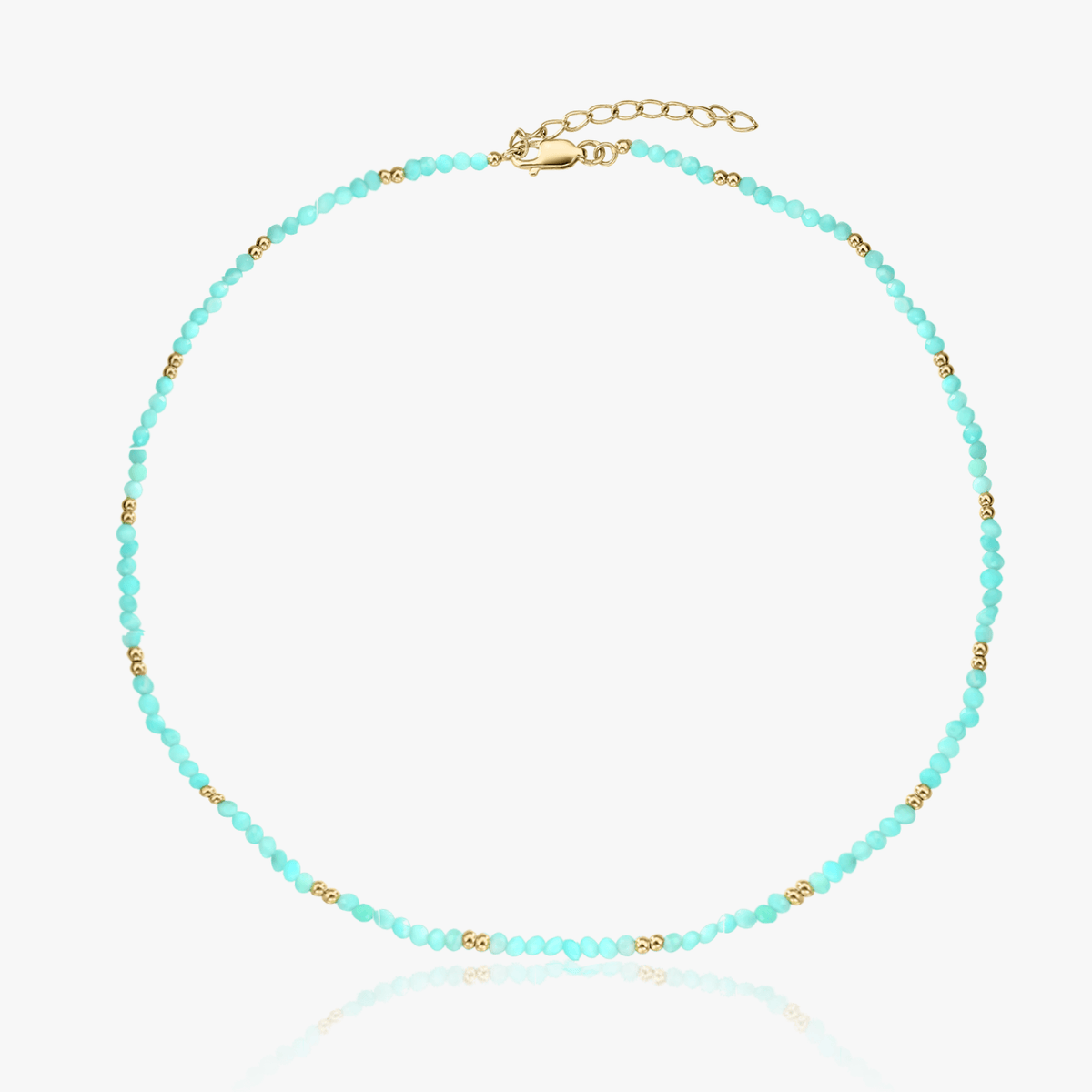 Silberkette Golden SummerScape - Amazonit - Indira
