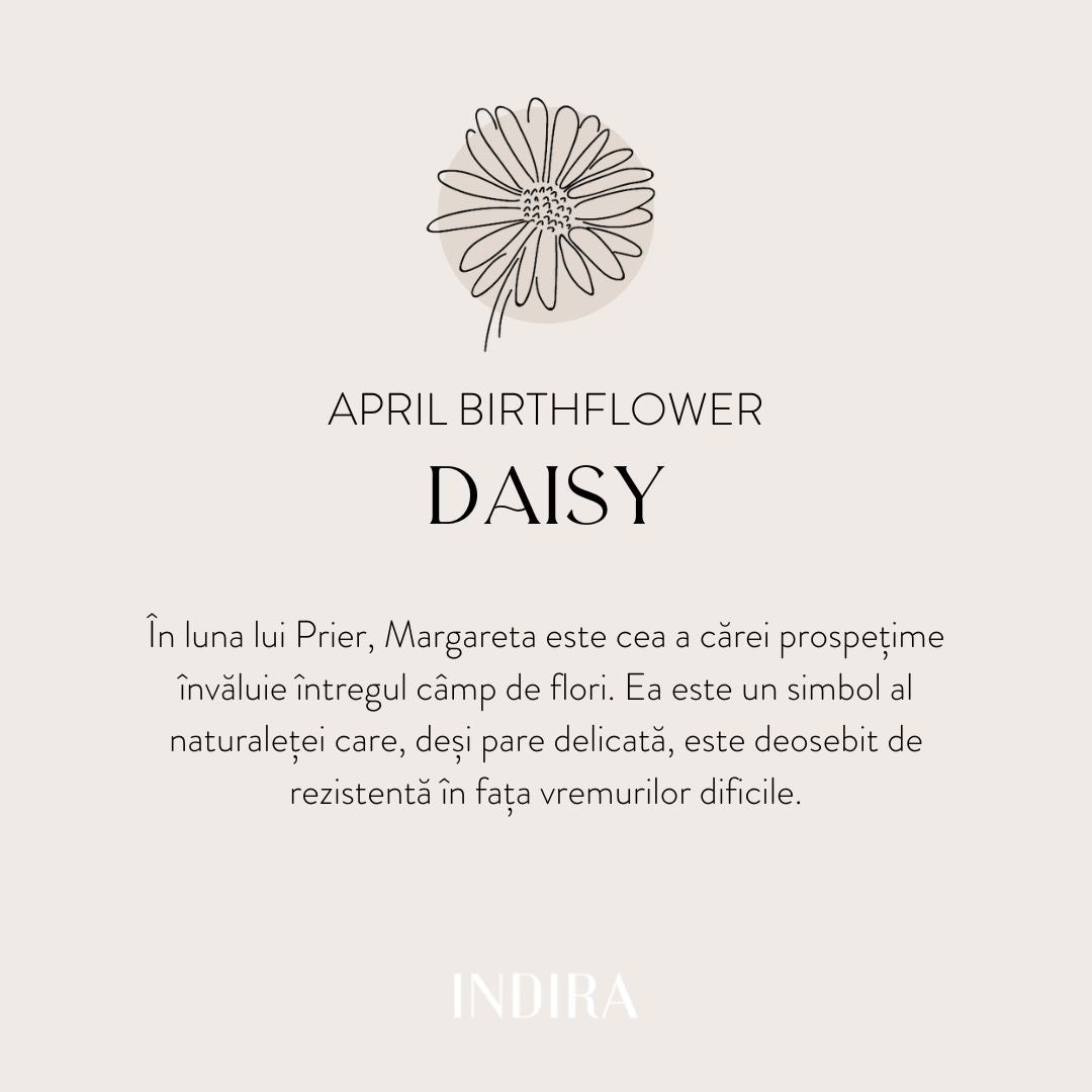 Silberring Birth Flower - April Daisy - Indira
