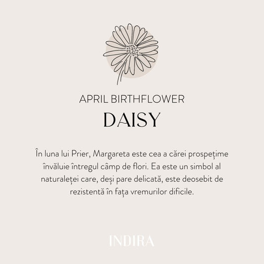 Silberring Birth Flower Golden - April Daisy - Indira