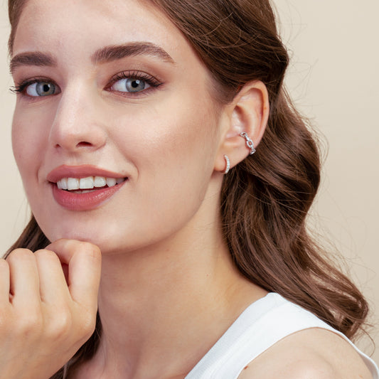 Silberohrringe Sadie Golden - Zirkonia - Indira