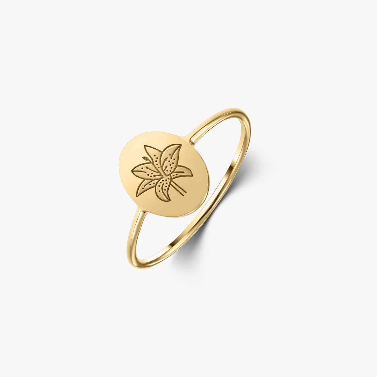 Silberring Birth Flower Golden - May Lilly - Indira