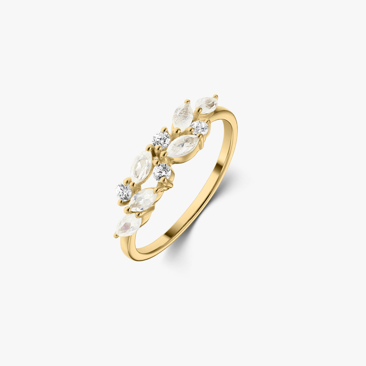 Silberring Golden Verdure - Mondstein - Indira
