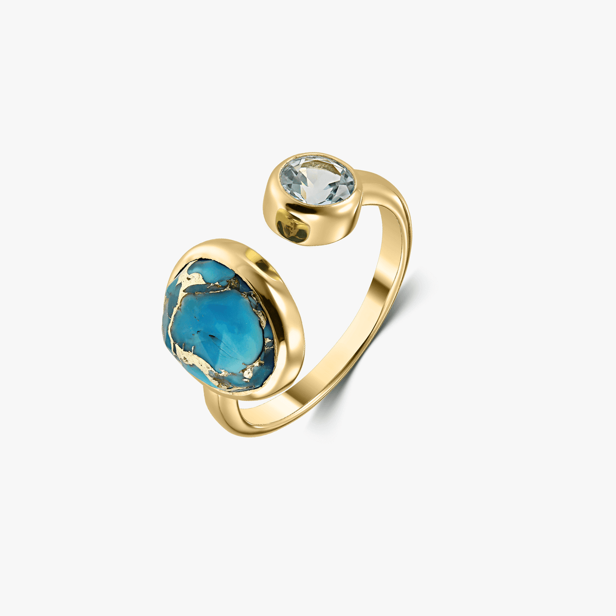 Silberring Kaylee Golden – Turcoaz Blue Copper - Indira