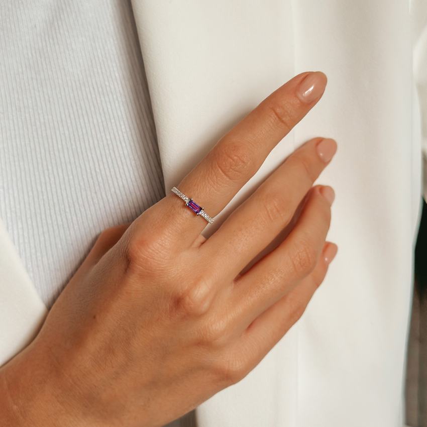 Silberring Precious - Amethyst - Indira