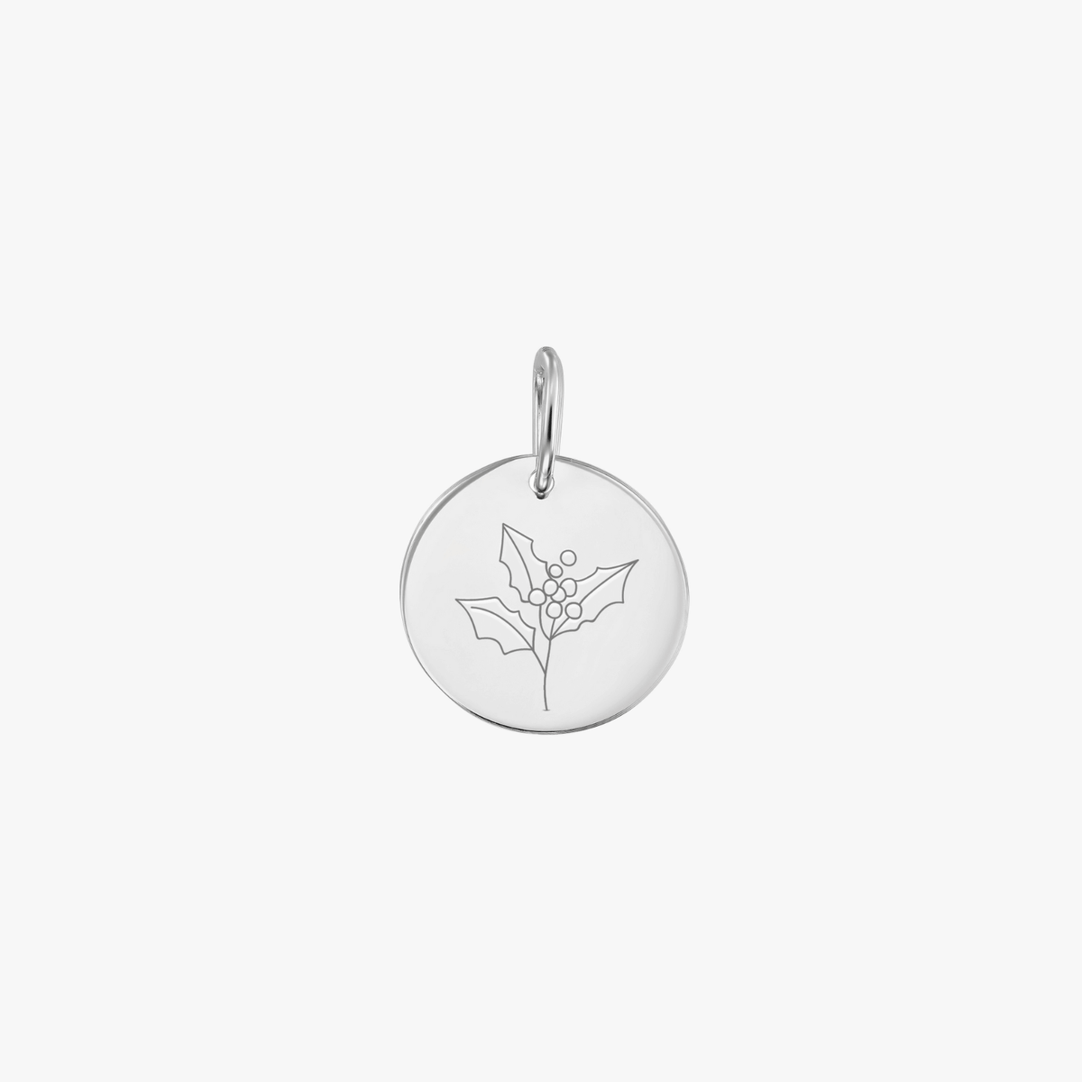 Weißgold-Anhänger Birth Flower - Dezember Stechpalme - Indira