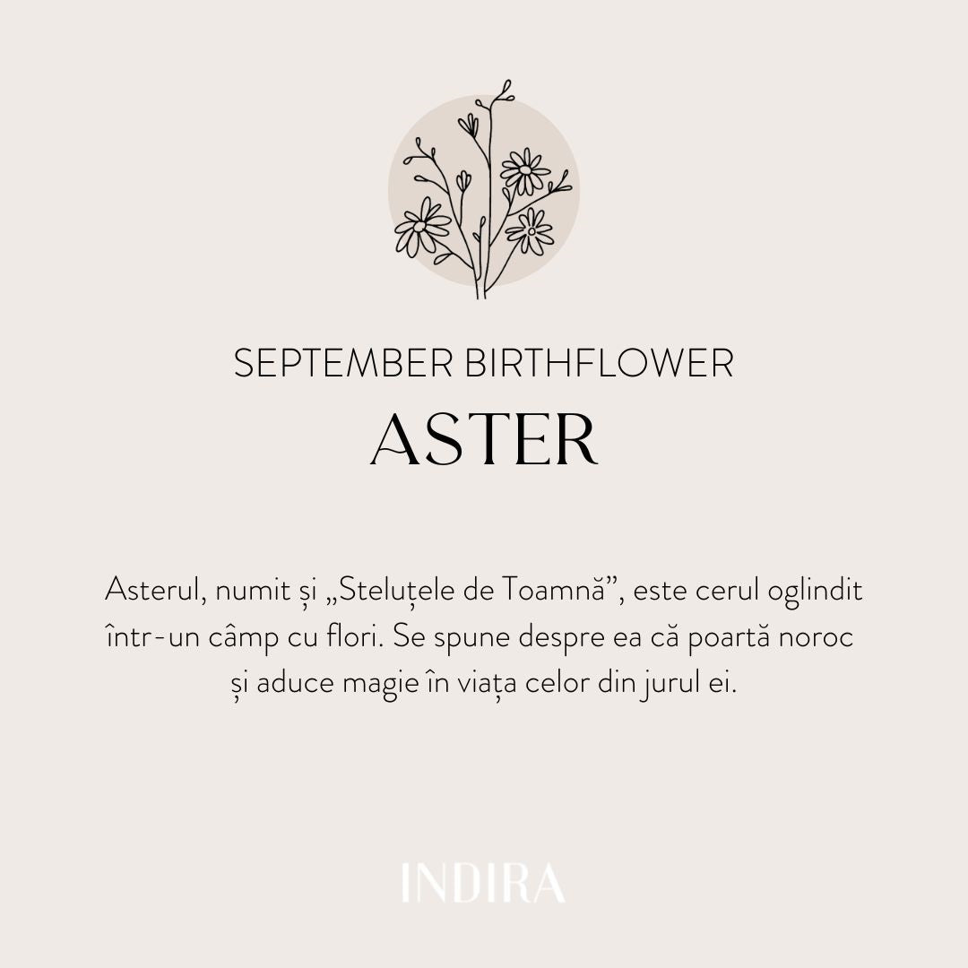 Schnurarmband aus Weißgold Birth Flower - September Aster - Indira