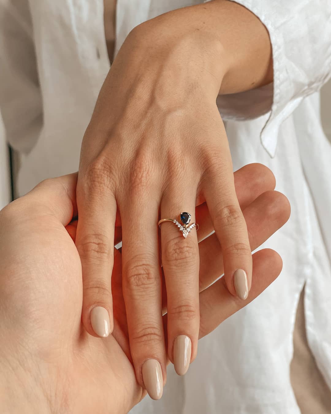 Love Story Goldring - Saphir & Diamanten - Indira