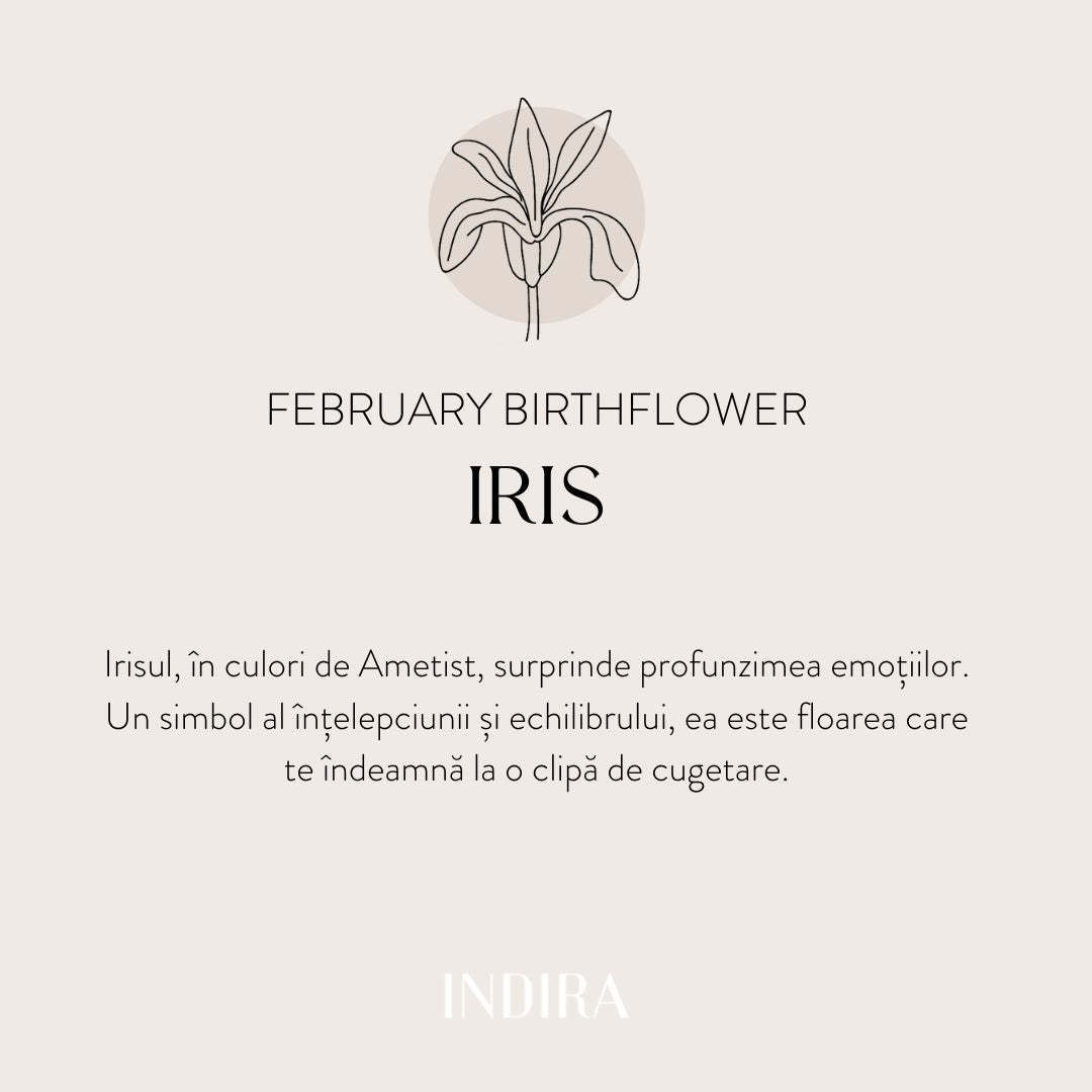 Silberring Birth Flower - Februar-Iris - Indira