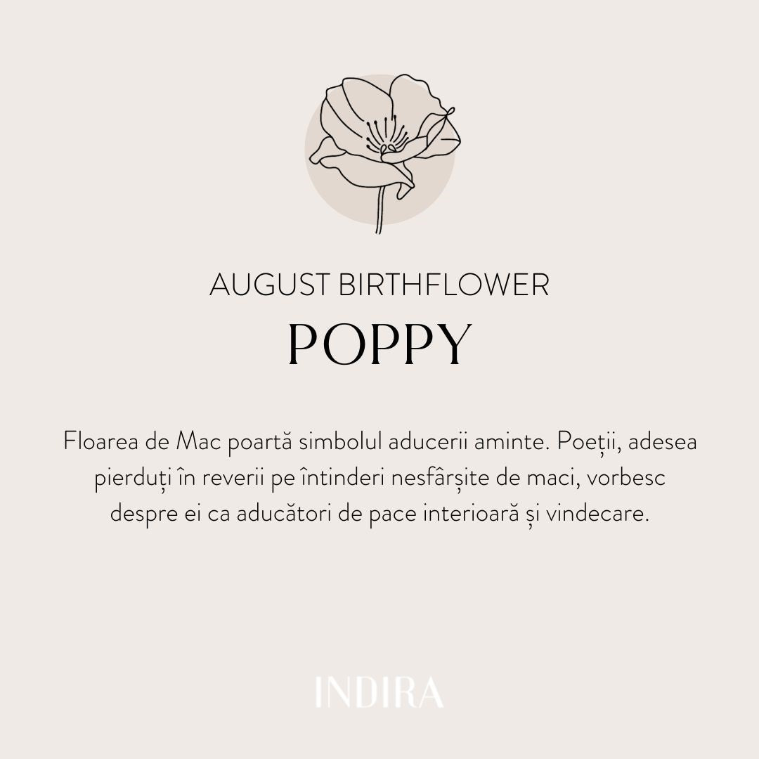 Silberring Geburtsblume - August-Mohn - Indira
