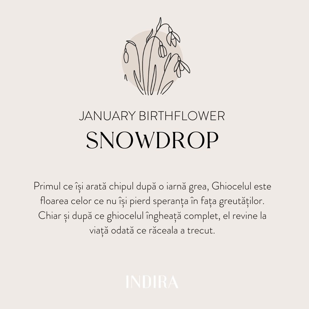 Silberring Birth Flower Golden - January Snowdrop - Indira