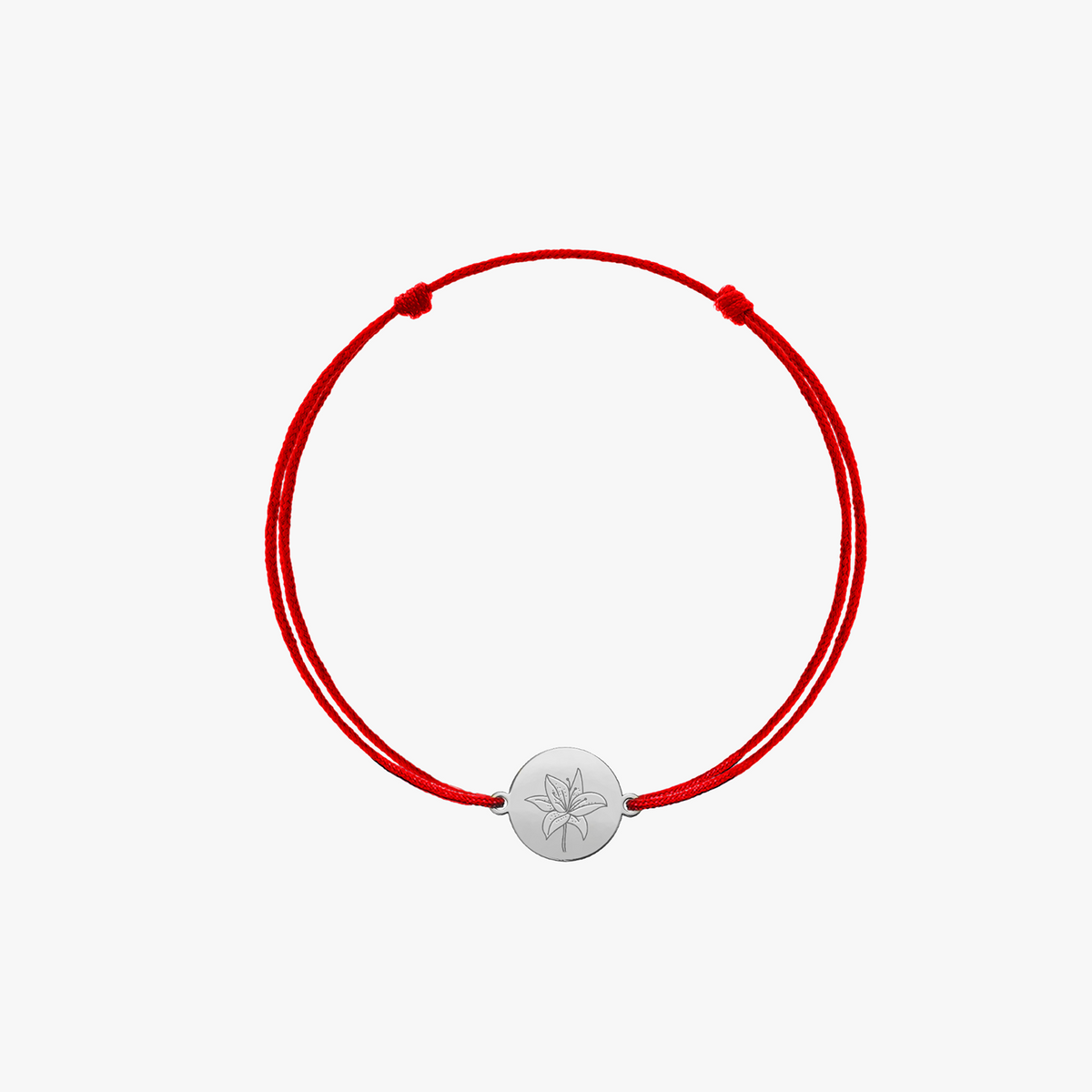 Schnurarmband für Kinder aus Weißgold - Birth Flower - May Lily - Indira